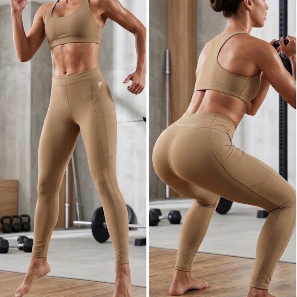 NWT Fabletics Tan High-Waist Sculpting Leggings size L